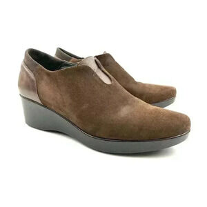 Donald J Pliner Women's Italian Dark Brown Suede Leather Wedge Platform Size 8
